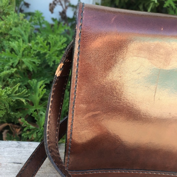 Vintage Cristian Brown Italian Leather Shoulder Bag - Picture 6 of 8